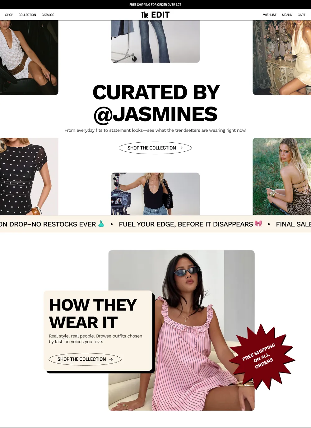 Collection Page for Influencer Picks